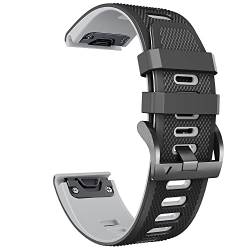 UNCASO 26 mm 22 mm Schnellverschluss-Uhrenarmband für Garmin Fenix 6 6X Pro 5X 5 Plus 3HR Silikon-Armband für Garmin Enduro MK2 MK1, 22mm Fenix 6 6 Pro, Achat von UNCASO