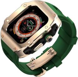 UNCASO Edelstahl-Uhrengehäuse, Fluorkautschuk-Armband, für Apple Watch Ultra 8, 2, 49 mm Serie, Herren-Metalllünette, Silikonband, Mod Kit, für iWatch 49 mm, Ersatzzubehör, For 49mm, Achat von UNCASO