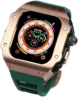 UNCASO Edelstahl-Uhrengehäuse, Gummiband, Mod-Kit, für Apple Watch Serie Ultra 2, 49 mm Ersatz, Herren-Metall-Uhrengehäuse, sportlich, atmungsaktiv, Verschlusszubehör, 49 mm, Achat von UNCASO