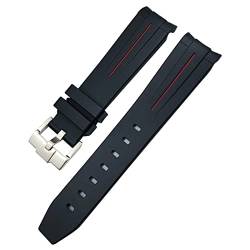 UNCASO Gummi-Uhrenarmband für Omega Sxwatch, Seamaster, Speedmaster, Planet, Ocean, Tissot, gebogenes Ende, 18 mm, 19 mm, 20 mm, 21 mm, 22 mm, 19 mm, Achat von UNCASO