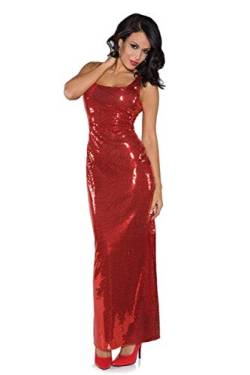 UNDERWRAPS Damen Sexy Pailletten Kostüm Langes Kleid, rot, Medium von UNDERWRAPS