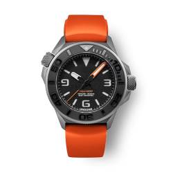 UNDONE Aquadeep Signal Orange Gummiband 43mm Automatische Taucheruhr 500M Wasserbeständigkeit Armbanduhr Taucher für Männer, Titan, Taucheruhr von UNDONE