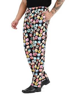 UNIFORMATES Unisex Bedruckte Kochhose aus 100% Baumwolle für Herren und Damen mit Kordelzug für Gastronomie, Bäckerei und kulinarische Profis (Donut-Druck, XXL) von UNIFORMATES