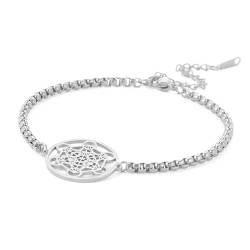 UNIFT Metatron's Cube Armband für Damen Herren Edelstahl Erzengel Metatron Würfel Armband Heilige Geometrie Talisman Schmuck, 22 8 20mm, Edelstahl, Ohne Edelstein von UNIFT