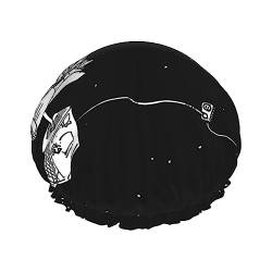 Astronaut Galaxie bedruckte Duschhaube, wasserdichte Badekappe, wiederverwendbar, doppellagig, Duschhaarkappe für kurzes und langes Haar von UNIOND