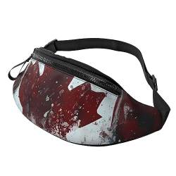 Bauchtasche mit Huhn und Hahn Druck mit verstellbarem Riemen Hüfttasche für Männer Frauen Reisen Wandern Laufen, Flagge Kanadas, Einheitsgröße von UNIOND