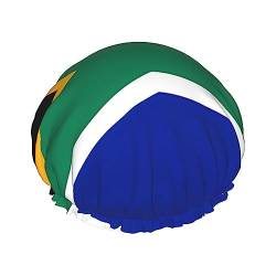 Duschhaube mit Südafrika-Flagge, wasserdicht, wiederverwendbar, doppellagig, für kurze und lange Haare von UNIOND