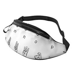 Sunset Beach Bumbag Fanny Pack mit verstellbarem Riemen Hüfttasche für Männer Frauen Reisen Wandern Laufen, Gebärdensprache Alphabet, Einheitsgröße von UNIOND