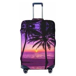 UNIOND Gepäckabdeckung, Motiv: Palmen bei Sonnenuntergang, elastisch, Reisegepäckschutz, passend für 45,7-81,3 cm Gepäck, Schwarz , L von UNIOND