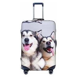 UNIOND Gepäckabdeckung mit Hundemotiv, elastisch, Reisegepäckschutz, passend für 45,7-81,3 cm Gepäck, Schwarz , S von UNIOND