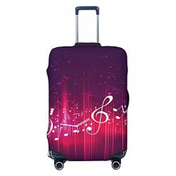 UNIOND Gepäckabdeckung mit Musiknoten, bedruckt, elastisch, Reisegepäckschutz, passend für 45,7-81,3 cm Gepäck, Schwarz , XL von UNIOND