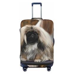 UNIOND Gepäckabdeckung mit Pekingese-Hund, elastisch, Reisegepäckschutz, passend für 45,7-81,3 cm Gepäck, Schwarz , L von UNIOND