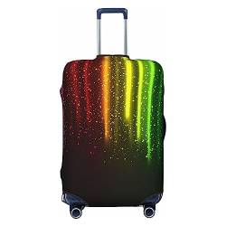 UNIOND Gepäckabdeckung mit Regenbogen-Neon-Druck, elastisch, Reisegepäckschutz, passend für 45,7-81,3 cm Gepäck, Schwarz , L von UNIOND