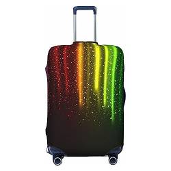 UNIOND Gepäckabdeckung mit Regenbogen-Neon-Druck, elastisch, Reisegepäckschutz, passend für 45,7-81,3 cm Gepäck, Schwarz , S von UNIOND