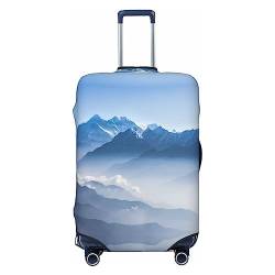 UNIOND Mount Everest Rest Himalaya bedruckte Gepäckabdeckung, elastische Kofferabdeckung, Reisegepäckschutz, passend für 45,7-81,3 cm Gepäck, Schwarz , L von UNIOND