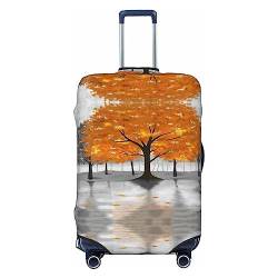 UNIOND Orange Tree Painting Printed Luggage Cover Elastic Suitcase Cover Travel Luggage Protector Fit 18-32 Inch Luggage, Schwarz , L von UNIOND