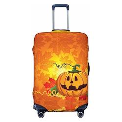 UNIOND Pumpkins Thanksgiving Day bedruckte Gepäckabdeckung, elastische Kofferabdeckung, Reisegepäckschutz, passend für 45,7-81,3 cm Gepäck, Schwarz , L von UNIOND