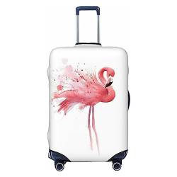 UNIOND Rosa Flamingo Aquarell Bedruckte Gepäckabdeckung Elastische Kofferabdeckung Reisegepäck Protector Fit 45,7-81,3 cm Gepäck, Schwarz , M von UNIOND