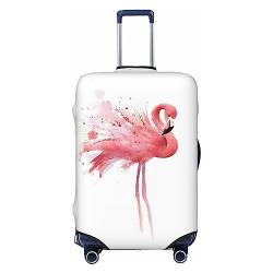 UNIOND Rosa Flamingo Aquarell Bedruckte Gepäckabdeckung Elastische Kofferabdeckung Reisegepäck Protector Fit 45,7-81,3 cm Gepäck, Schwarz , XL von UNIOND