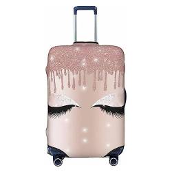 UNIOND Rose Gold Wimpern gedruckt Gepäck Abdeckung Elastische Koffer Abdeckung Reise Gepäck Protector Fit 18-32 Zoll Gepäck, Schwarz , XL von UNIOND