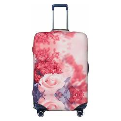 UNIOND Roses Flower Printed Luggage Cover Elastic Suitcase Cover Travel Luggage Protector Fit 18-32 Inch Luggage, Schwarz , L von UNIOND