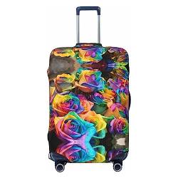 UNIOND Roses Flowers Printed Luggage Cover Elastic Suitcase Cover Travel Luggage Protector Fit 18-32 Inch Luggage, Schwarz , L von UNIOND