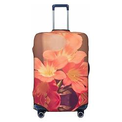 UNIOND Rote Blumenblätter bedruckte Gepäckabdeckung, elastische Kofferabdeckung, Reisegepäckschutz, passend für 45,7-81,3 cm Gepäck, Schwarz , L von UNIOND