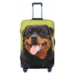 UNIOND Rottweiler bedruckte Gepäckabdeckung, elastische Kofferabdeckung, Reisegepäckschutz, passend für 45,7-81,3 cm Gepäck, Schwarz , L von UNIOND