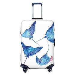 UNIOND Sea Animals Stingrays bedruckte Gepäckabdeckung, elastische Kofferabdeckung, Reisegepäckschutz, passend für 45,7-81,3 cm Gepäck, Schwarz , XL von UNIOND