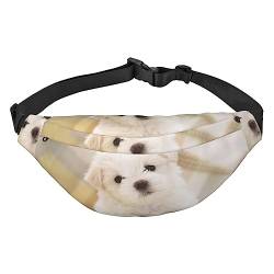 West Highland White Terrier Bedruckte Bauchtasche Verstellbarer Riemen Gürteltasche Lässige Hüfttasche für Sport Reisen, Schwarz , Einheitsgröße von UNIOND