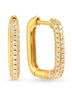 UNIQA Jewels Damen Ohrringe in Silber 925 Ring Gold vergoldet 18K oder Rhodium, Damen Ohrringe Gold Weiß Kleine Ringe, Huggie Ohrringe Ohne Nickel von UNIQA JEWELS