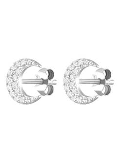 UNIQA Jewels - Silber 925 Silber Mond und Stern Ohrringe, Mini Damen Ohrstecker, 2 Stud Kleine Ohrringe Nickelfrei, mit Zirkonia Steinen von UNIQA JEWELS