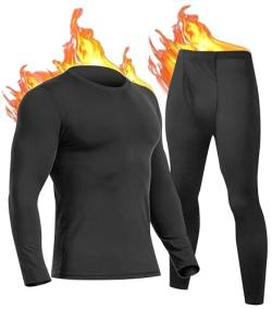 UNIQUEBELLA Funktionsunterwäsche Herren Set Atmungsaktiv Skiunterwäsche Männer Winter Thermowäsche für Joggen,Radfahren,Fußball,Skifahren,Motorrad Warme von UNIQUEBELLA