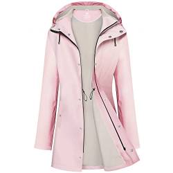 UNIQUEBELLA Regenjacke Damen Wasserdicht Regenmantel Mit Kapuze Winddicht Wetterfest Übergangsjacke Atmungsaktiv Mantel Jacke Outdoor von UNIQUEBELLA