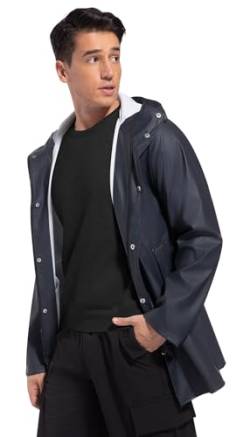 UNIQUEBELLA Regenjacke Herren Wasserdichter, Regenmantel mit Kapuze für Männer Atmungsaktiv Windbreaker Winddichter Outdoor Herren mantel Leichtgewicht von UNIQUEBELLA