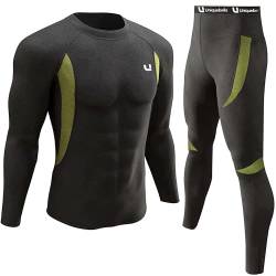 UNIQUEBELLA Thermo Unterwäsche Set, Funktionswäsche Herren Skiunterwäsche Winter Suit Ski Thermo-Unterwäsche Thermowäsche Unterhemd + Unterhose von UNIQUEBELLA