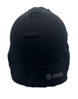 UNISOIRE Merino Beanie, 100% Merino Herren und Damen (Unisex), Beanie perfekt für den Frühling, Herbst und Winter, Super Soft, Top Qualität (DE/NL/SE/PL, Alphanumerisch, Einheitsgröße, Schwarz) von UNISOIRE