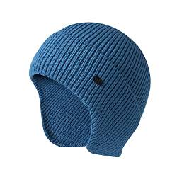 Winter Beanie Mützen für Herren Outdoor Dehnbare Strick-Skimützen mit Ohrenklappe Winddicht, seeblau, Einheitsgröße von UNNESTAR