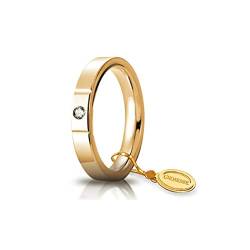 Ring Unoaerre aus Gold, Modell Lichtkreis mit Brillant, 0,05 ct, glänzend, 35afc2, Bandbreite 3,50 mm, Unisex, Gelbgold, 14, Gold von UNOAERRE