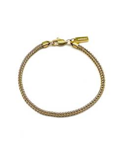 UNSHINEBAR Dünnes Fuchsschwanz Armband für Herren und Damen - Elegantes Streetwear Foxtail Schlangen Armband aus Edelstahl und 18K Gold - Wasserfestes Armband in 3.5mm Breite (18cm, Gold) von UNSHINEBAR