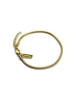 UNSHINEBAR Elegantes Schlangenarmband für Herren und Damen - Streetwear Schlangen Armband aus Edelstahl und 18K Gold - Wasserfestes Armband in 2mm Breite - Verstellbare Größe (18-20cm, Gold) von UNSHINEBAR