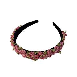 Damen Weihnachten Stirnbänder 3d Blumenstirnband Romantische Handgefertigte Rosenhaarband von UNeedVog