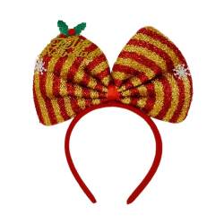 Frauen Weihnachten Stirnbänder Glänzende Bogenstirnband Vintage Red Weihnachten Haarzubehör von UNeedVog