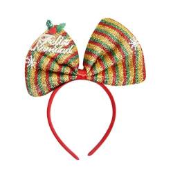 Frauen Weihnachten Stirnbänder Glänzende Bogenstirnband Vintage Red Weihnachten Haarzubehör von UNeedVog