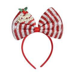 Frauen Weihnachten Stirnbänder Glänzende Bogenstirnband Vintage Red Weihnachten Haarzubehör von UNeedVog