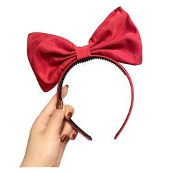 Frauen Weihnachten Stirnbänder Großer Bogen Stirnband Vintage Satin Rotes Schwarzes Haarbänder mit von UNeedVog