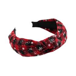 Frauen Weihnachten Stirnbänder Plaid Geknotete Weihnachtshaarbänder Geflochten von UNeedVog