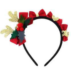 Frauen Weihnachten Stirnbänder Plüsch Buggeweih Haarbänder Glänzende Rote Weihnachtshaarzubehör von UNeedVog