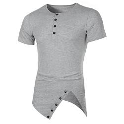 Sommer Slim Fit T-Shirt Männer Unregelmäßiger Saum Kurzarm T-Shirts Hip Hop Streetwear Tops von UNeedVog
