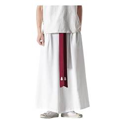 UNeedVog Herren -Casual Hosen Baggy Wide Bein Hakama Hosen Kongfu Hosen Baumwoll Harem Hosen von UNeedVog